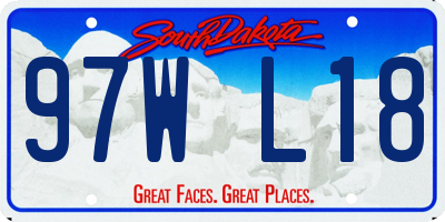 SD license plate 97WL18