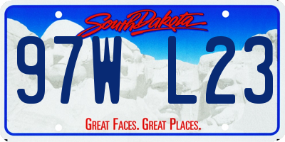SD license plate 97WL23