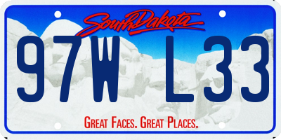 SD license plate 97WL33