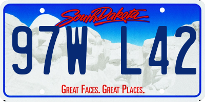 SD license plate 97WL42