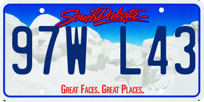SD license plate 97WL43