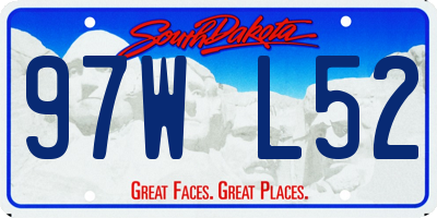 SD license plate 97WL52