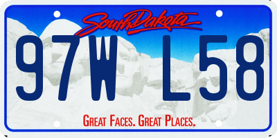 SD license plate 97WL58