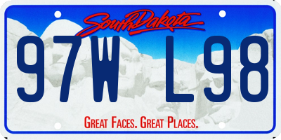 SD license plate 97WL98