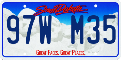 SD license plate 97WM35