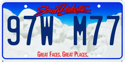 SD license plate 97WM77