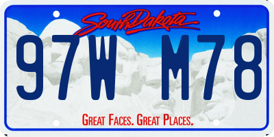 SD license plate 97WM78