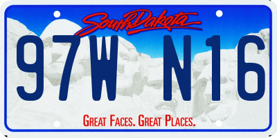 SD license plate 97WN16