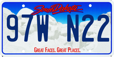 SD license plate 97WN22