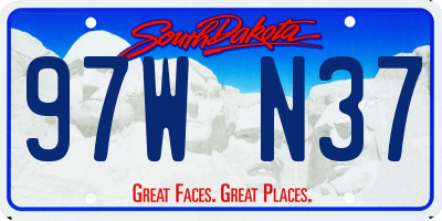 SD license plate 97WN37
