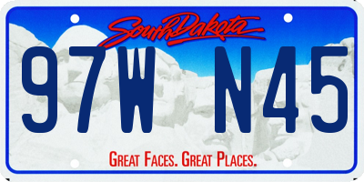 SD license plate 97WN45
