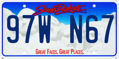 SD license plate 97WN67