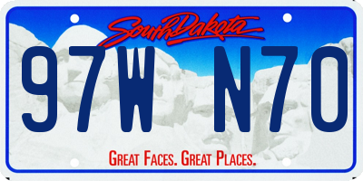 SD license plate 97WN70
