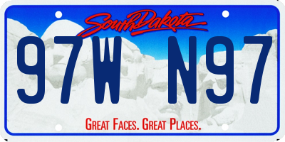 SD license plate 97WN97