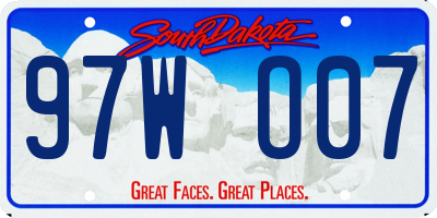 SD license plate 97WO07