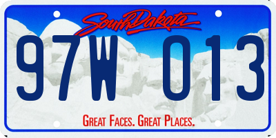 SD license plate 97WO13