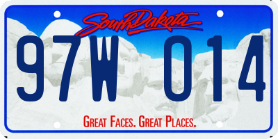 SD license plate 97WO14