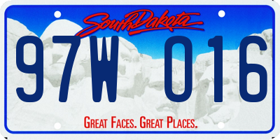 SD license plate 97WO16