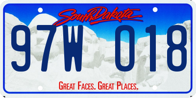 SD license plate 97WO18