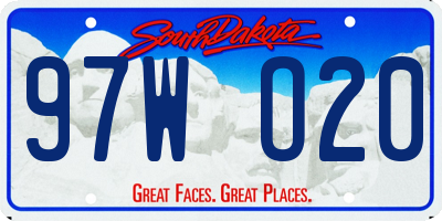 SD license plate 97WO20