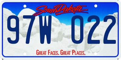 SD license plate 97WO22
