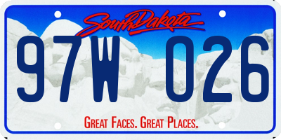 SD license plate 97WO26