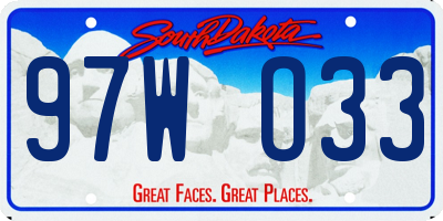 SD license plate 97WO33
