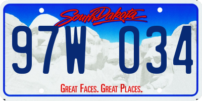 SD license plate 97WO34