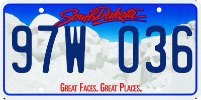 SD license plate 97WO36