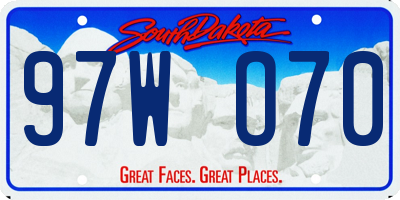 SD license plate 97WO70