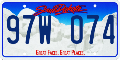 SD license plate 97WO74
