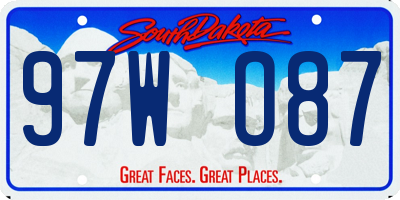 SD license plate 97WO87