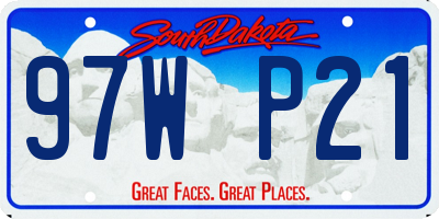 SD license plate 97WP21