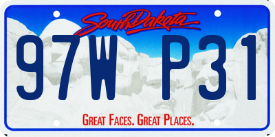 SD license plate 97WP31