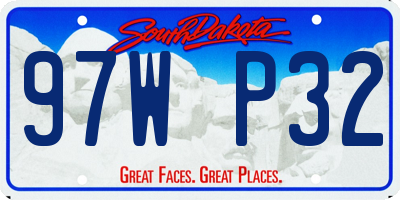 SD license plate 97WP32