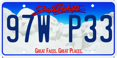 SD license plate 97WP33