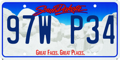 SD license plate 97WP34