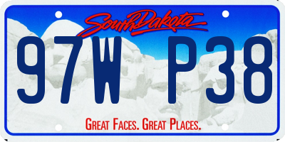 SD license plate 97WP38
