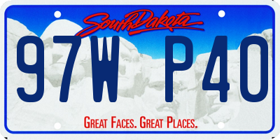 SD license plate 97WP40
