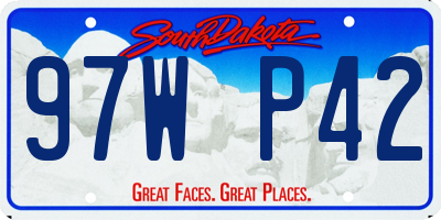 SD license plate 97WP42