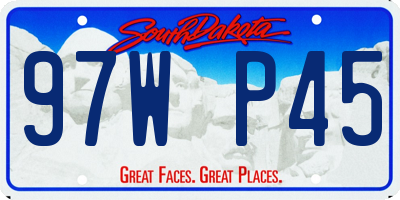 SD license plate 97WP45