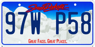 SD license plate 97WP58