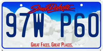 SD license plate 97WP60
