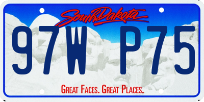 SD license plate 97WP75