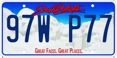 SD license plate 97WP77