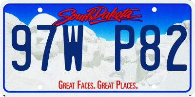 SD license plate 97WP82