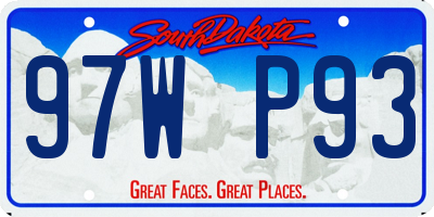 SD license plate 97WP93