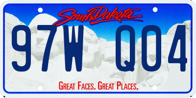 SD license plate 97WQ04