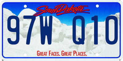 SD license plate 97WQ10
