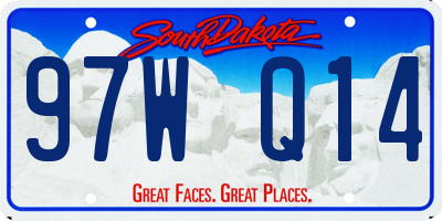 SD license plate 97WQ14